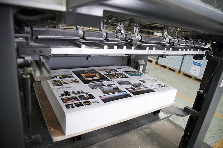 Close up of an offset featuring print press and printer