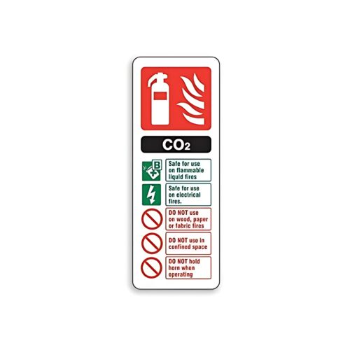 CO2 Fire Extinguisher ID Sign Digitally printed sticker 5 X Pack