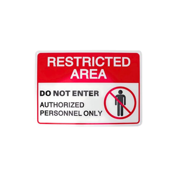 Restricted Area Sign, Do Not Enter Authorized Personnel Only Warning Sign Aluminum Safety Indicator 35x25 cm 2mm aluminum sheet with reflective printing