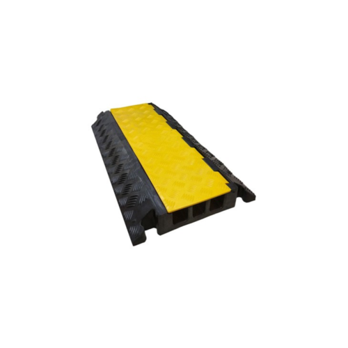 3-Channel Rubber Cable Protection Ramp