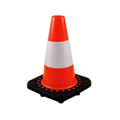 30cm Flexible PVC Road Cone with Black Base