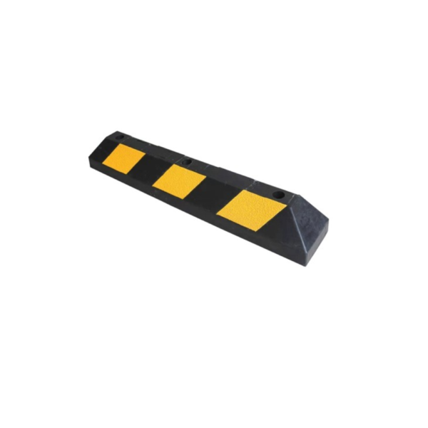 90cm Reflective Rubber Parking Curb Black With Yellow Stripes