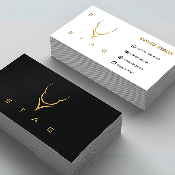 Business card gold foil with mat lamination